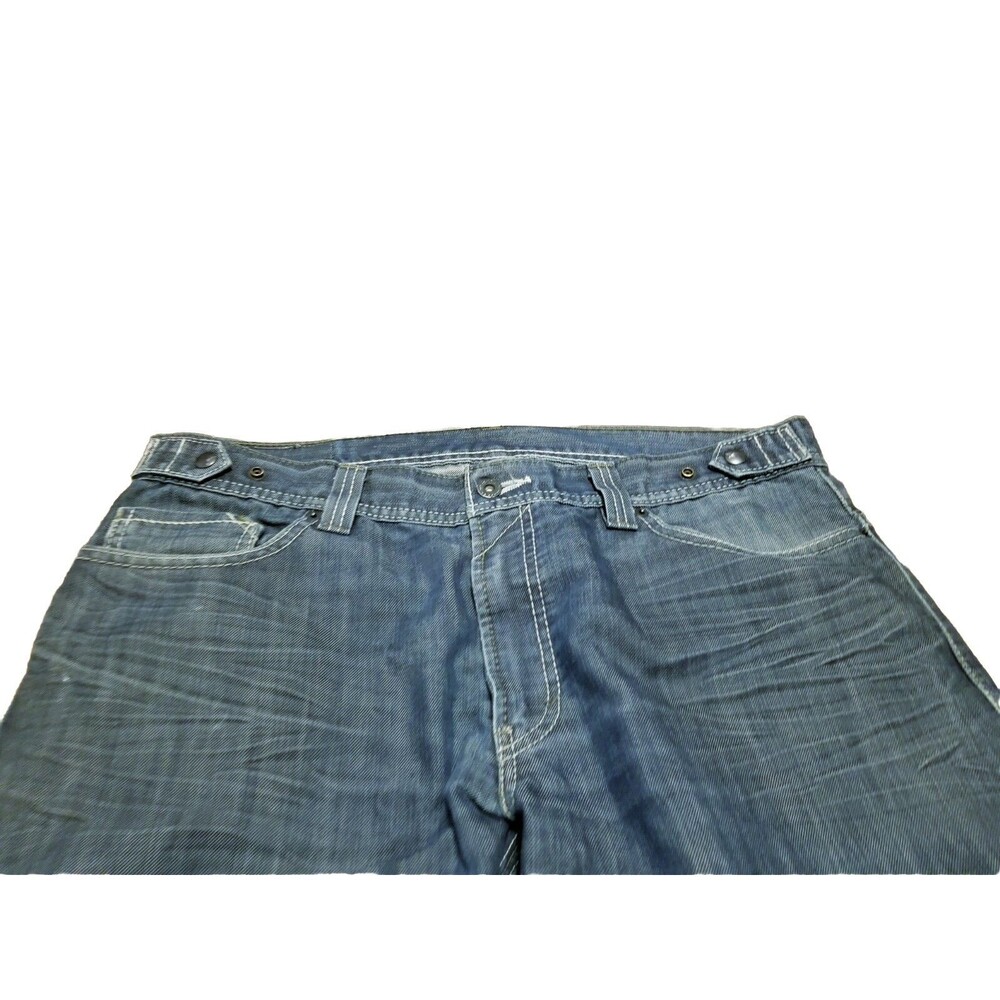 Levis 514 Jeans 36x32 Premium Dark Wash Raw Denim Purple Stitch Redline (38×32) - Picture 2 of 7